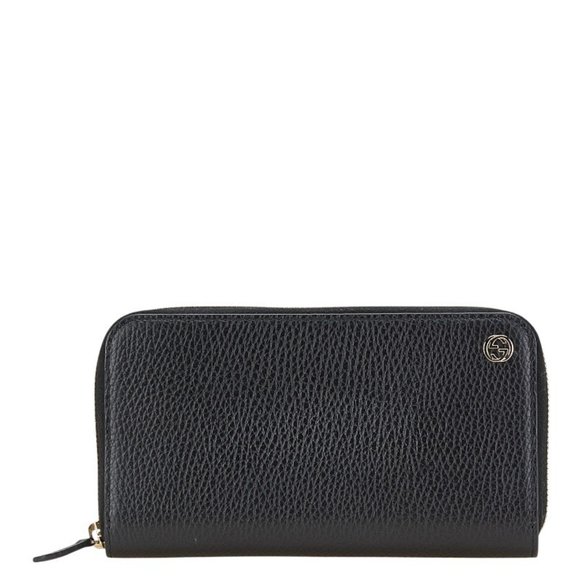 Gucci Interlocking G Long Wallet Round 509644 Black Leather Men's GUCCI - Picture 1 of 10